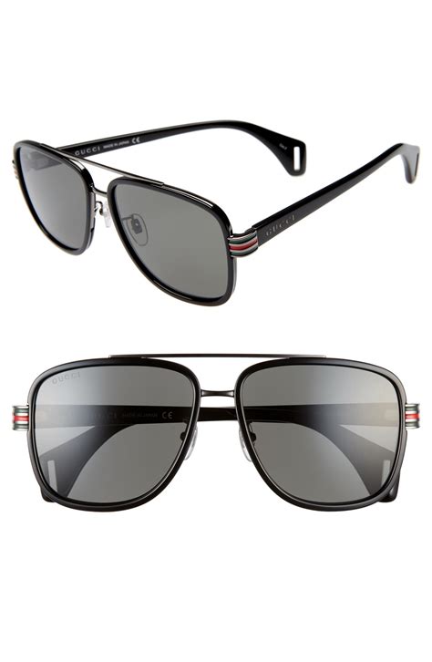 gucci aviator foldable sunglasses|gucci 58mm square aviator sunglasses.